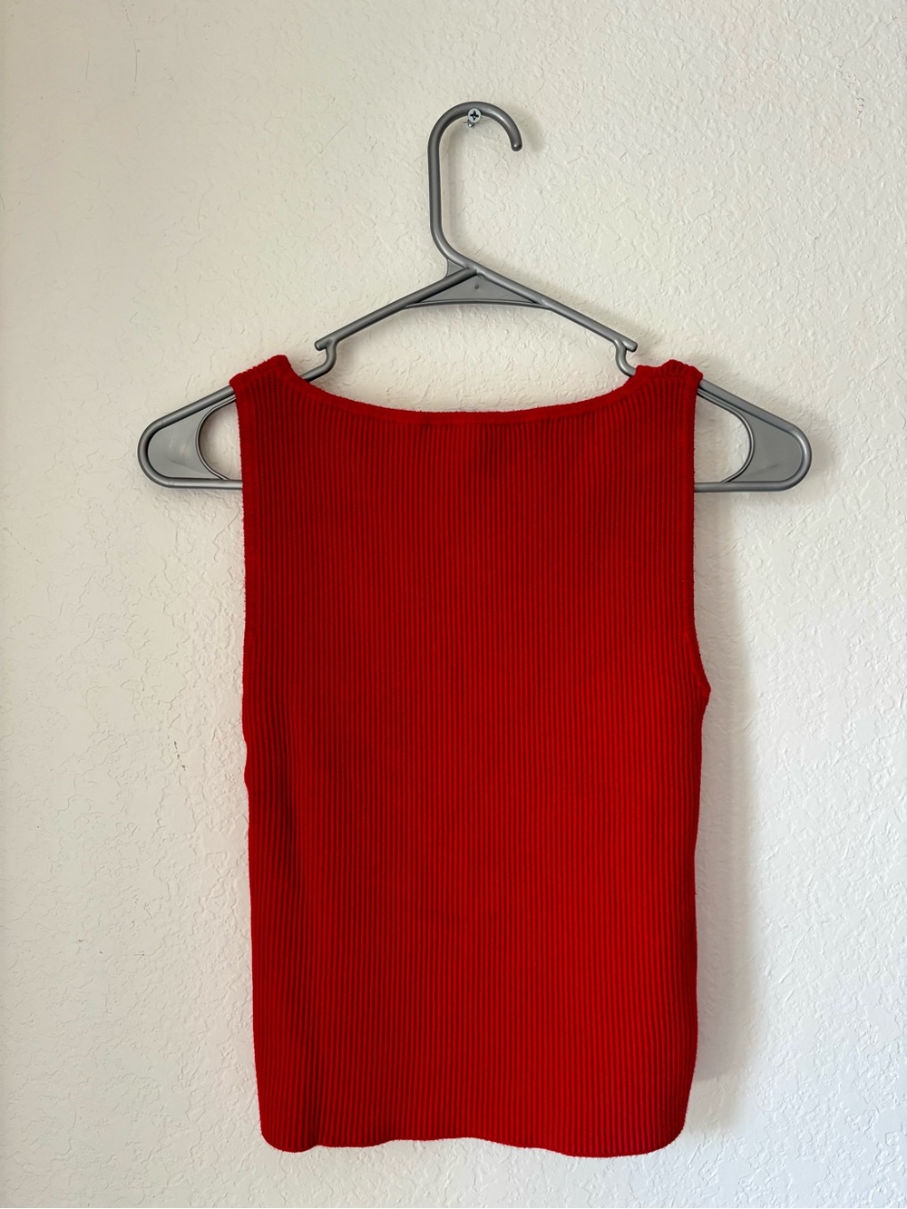Abercrombie & Fitch Red Ribbed Tank Top